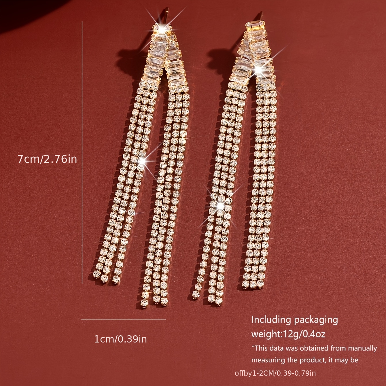 Romantic Synthetic Crystal Rhinestone Bridal Earrings for Women